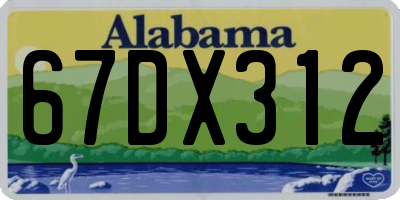 AL license plate 67DX312