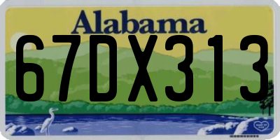 AL license plate 67DX313