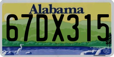 AL license plate 67DX315