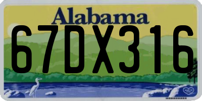 AL license plate 67DX316