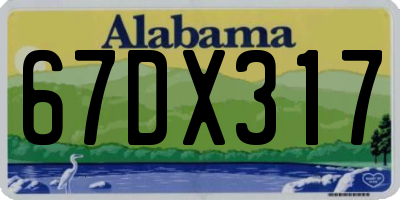 AL license plate 67DX317