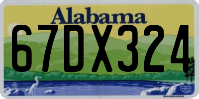 AL license plate 67DX324