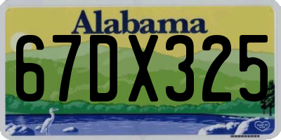 AL license plate 67DX325