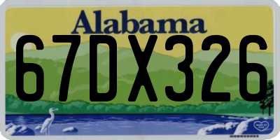 AL license plate 67DX326