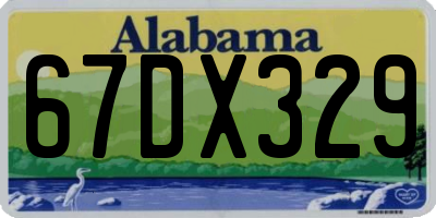 AL license plate 67DX329