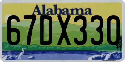 AL license plate 67DX330