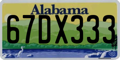 AL license plate 67DX333