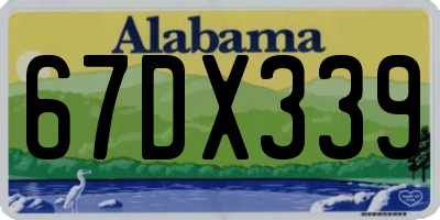 AL license plate 67DX339