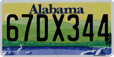 AL license plate 67DX344