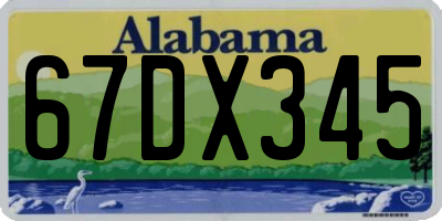 AL license plate 67DX345