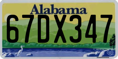 AL license plate 67DX347