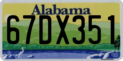 AL license plate 67DX351