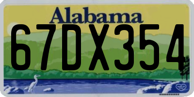 AL license plate 67DX354