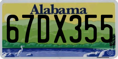 AL license plate 67DX355