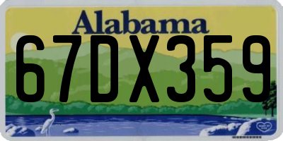 AL license plate 67DX359