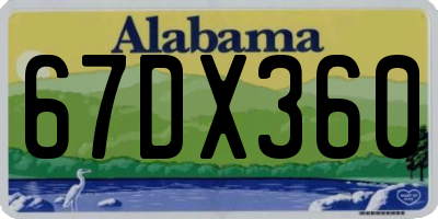 AL license plate 67DX360