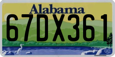 AL license plate 67DX361