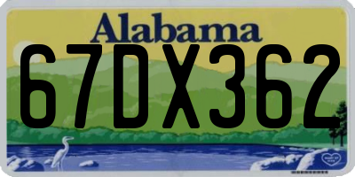 AL license plate 67DX362