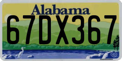 AL license plate 67DX367