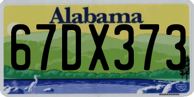 AL license plate 67DX373