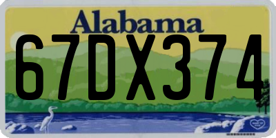 AL license plate 67DX374