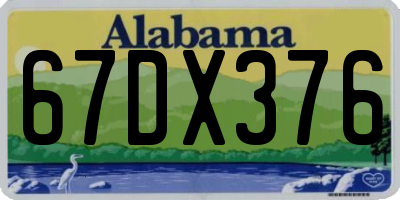 AL license plate 67DX376