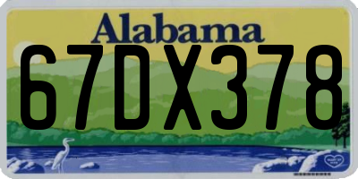 AL license plate 67DX378