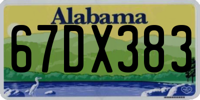 AL license plate 67DX383