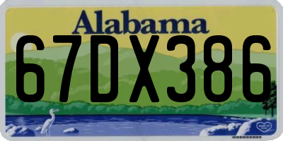 AL license plate 67DX386