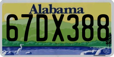 AL license plate 67DX388