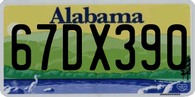 AL license plate 67DX390