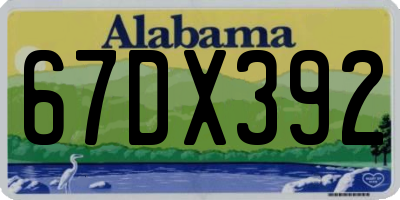 AL license plate 67DX392