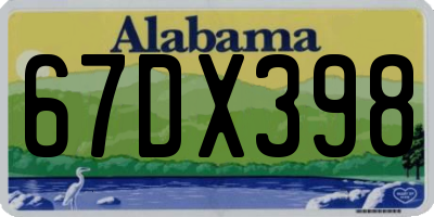 AL license plate 67DX398