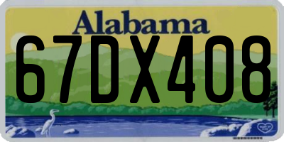 AL license plate 67DX408