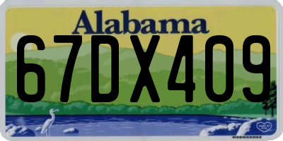 AL license plate 67DX409