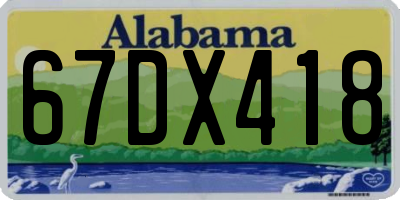 AL license plate 67DX418