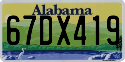 AL license plate 67DX419