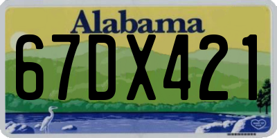 AL license plate 67DX421