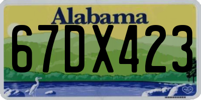 AL license plate 67DX423