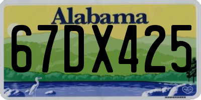 AL license plate 67DX425