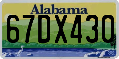 AL license plate 67DX430