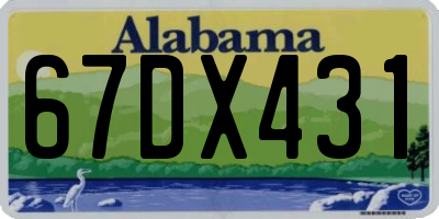 AL license plate 67DX431