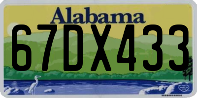 AL license plate 67DX433