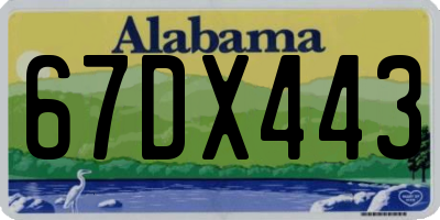 AL license plate 67DX443