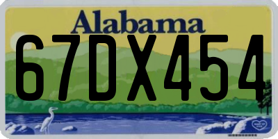 AL license plate 67DX454