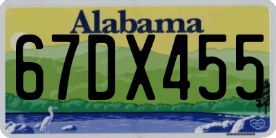 AL license plate 67DX455