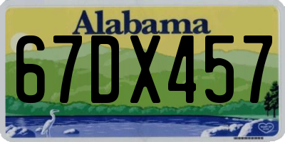 AL license plate 67DX457