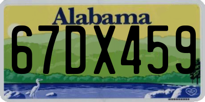 AL license plate 67DX459