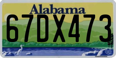 AL license plate 67DX473