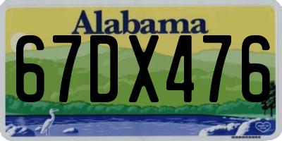 AL license plate 67DX476